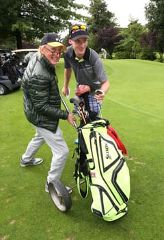 otto waalkes with son benjamin,.fischereihhafen golf trophy cup 2016 charity golf on wendlohe favor of uwe_seeler foundation in hamburg on 05.09.2016