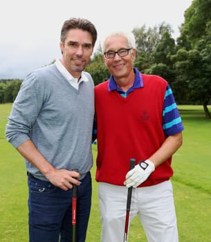 Michael Stich and Bernd Boente,. Fischereihhafen Golf Trophy Cup 2016 Charity golfing on Wendlohe for the benefit of the Uwe_Seeler Foundation in Hamburg on 05.09.2016