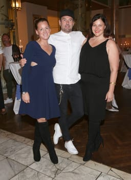 Jenny Falckenberg,Michael Michalsky and Anna Jill Luepertz,. Luepertz meets Falckenberg at Artweek Berlin on 14.09.2016