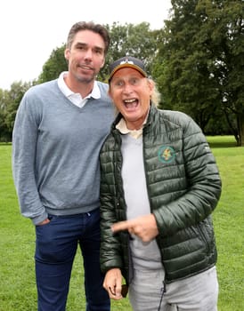 Michael Stich and Otto Waalkes,. Fischereihhafen Golf Trophy Cup 2016 Charity golfing on Wendlohe for the benefit of the Uwe_Seeler Foundation in Hamburg on 05.09.2016