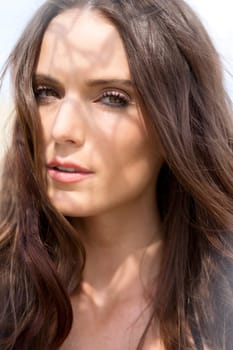 Woman with brown dress