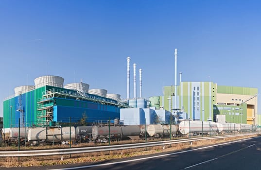Industrial waste incinerator in an industrial park Frankfurt Hoechst