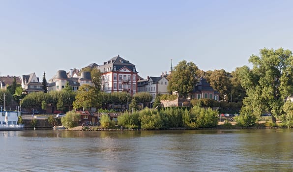 the banks of the main river in Frankfurt Hoechst
