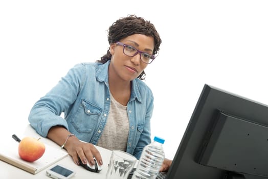 portrait of an african american businesswoman with glasses