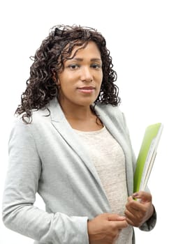 portrait of an african american businesswoman on white