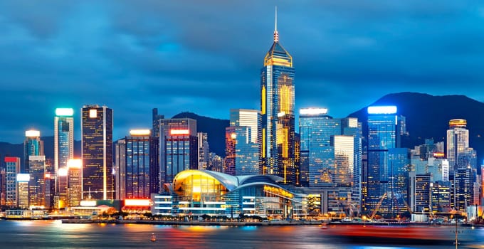 Hong Kong City skylines at Night