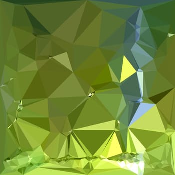 Low polygon style illustration of a chartreuse green abstract geometric background.