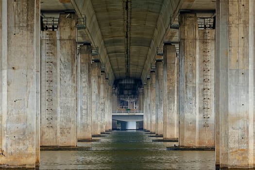 View under bridge on the River