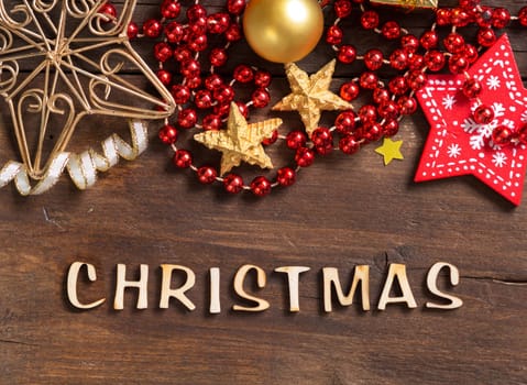 he word of christmas with border of christmas decorations
