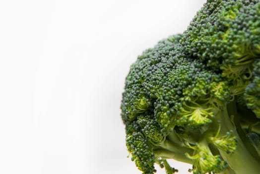 close up on fresh broccoli solated on a white background
