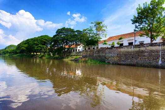 View of the Magdalena River and historic colonial Mompox, Colombia