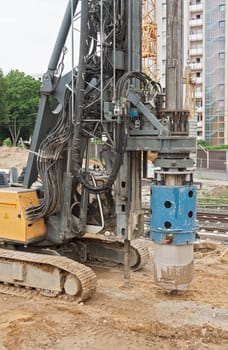 drill rig on the construction site
