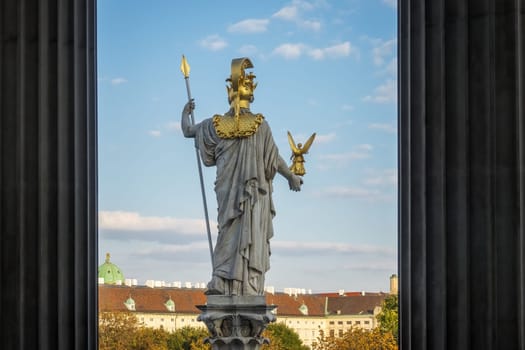 Pallas Athena,statue of the Greek goddess in front of the Austrian Parliament