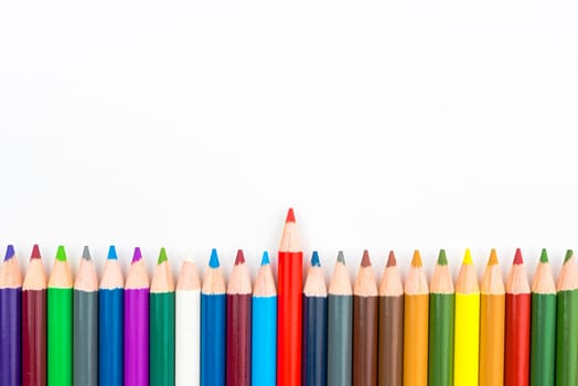 Colouring pencils isolated on white background,education concept image with copy space available