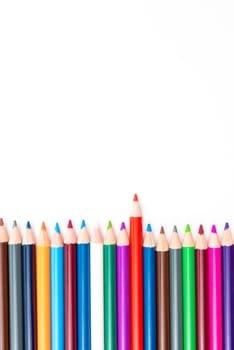 Colouring pencils isolated on white background,education concept image with copy space available