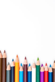Colouring pencils isolated on white background,education concept image with copy space available