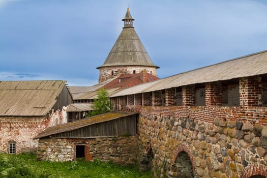 The fortress of Solovetsky Monastery,Karelia,north of Russia.