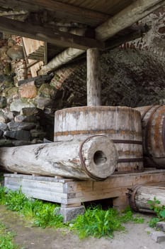 The old water pipes of Solovetsky Monastery,Karelia,north of Russia.