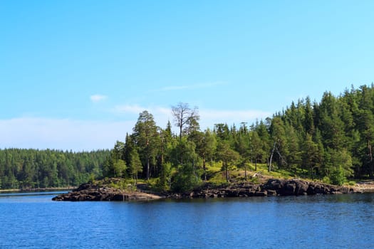 The view of Lake Ladoga. Karelia,Russia.