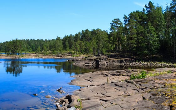 The view of Lake Ladoga. Karelia,Russia.
