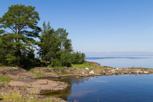 The view of Lake Ladoga. Karelia,Russia.