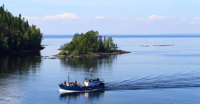 The view of Lake Ladoga. Karelia,Russia.