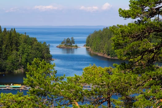 The view of Lake Ladoga. Karelia,Russia.