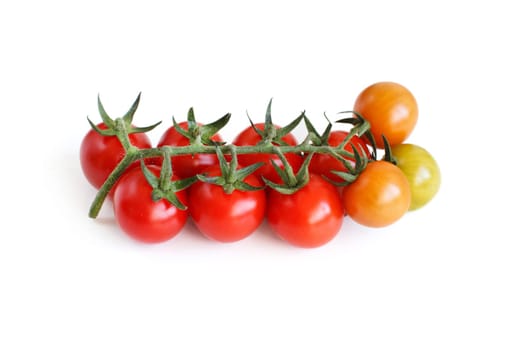 Fresh сherry tomatoes isolated on a white background