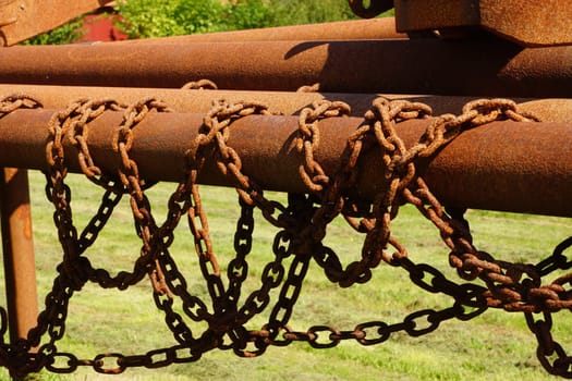 Old rusty iron chains