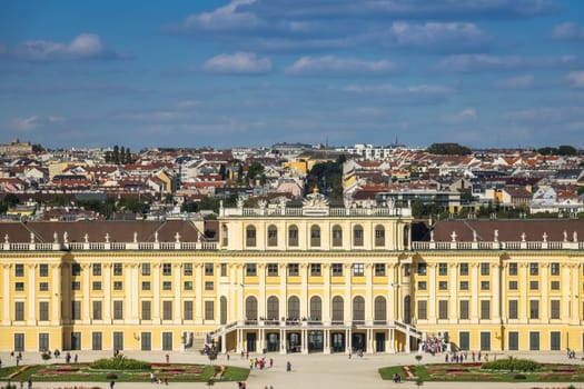 Cityscape Vienna with Schönbrunn Palace,sight and landmark of the capital of Austria