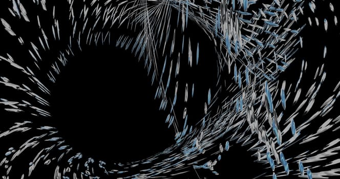 The Blue water splash isolated with black background