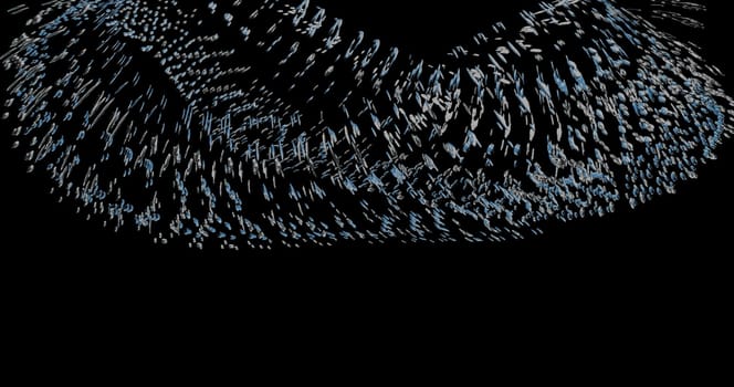 The Blue water splash isolated with black background