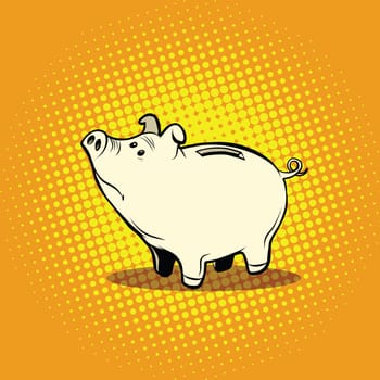 Funny piggy Bank, pop art retro vector illustration. Money and Finance