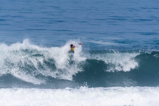 VIANA DO CASTELO, PORTUGAL - SEPTEMBER 22, 2016: Ethan Nel (RSA) during  the Viana World Bodyboard Championship 2016.