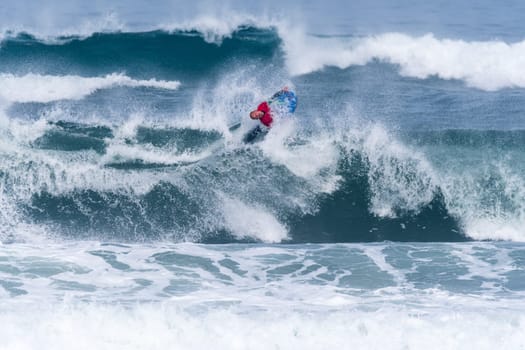 VIANA DO CASTELO, PORTUGAL - SEPTEMBER 22, 2016: Amaury Lavernhe (REU) during  the Viana World Bodyboard Championship 2016.