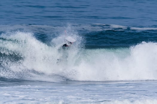VIANA DO CASTELO, PORTUGAL - SEPTEMBER 22, 2016: Ethan Nel (RSA) during  the Viana World Bodyboard Championship 2016.