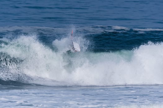 VIANA DO CASTELO, PORTUGAL - SEPTEMBER 22, 2016: Ethan Nel (RSA) during  the Viana World Bodyboard Championship 2016.