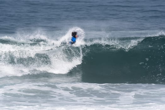 VIANA DO CASTELO, PORTUGAL - SEPTEMBER 22, 2016: Marcelo Faundez (CHI) during  the Viana World Bodyboard Championship 2016.