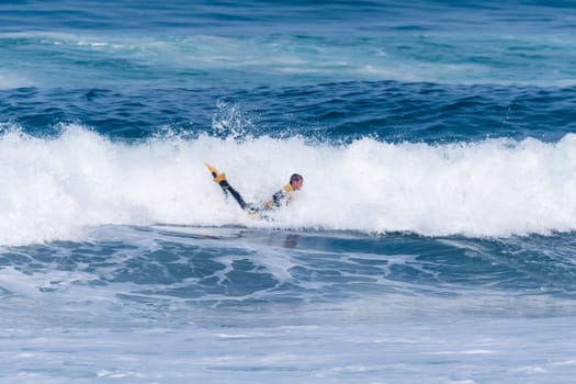 VIANA DO CASTELO, PORTUGAL - SEPTEMBER 22, 2016: Maxime Castillo (FRA) during  the Viana World Bodyboard Championship 2016.