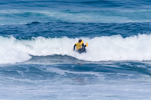 VIANA DO CASTELO, PORTUGAL - SEPTEMBER 22, 2016: Maxime Castillo (FRA) during  the Viana World Bodyboard Championship 2016.