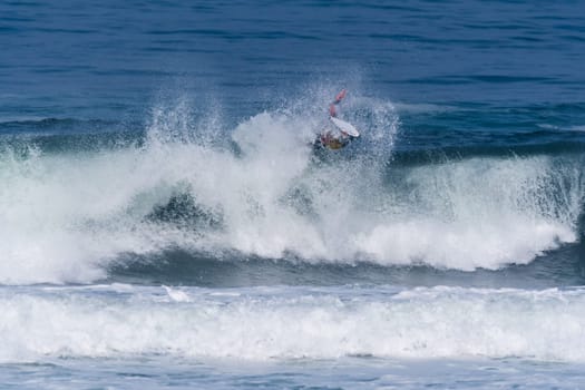 VIANA DO CASTELO, PORTUGAL - SEPTEMBER 22, 2016: Ethan Nel (RSA) during  the Viana World Bodyboard Championship 2016.