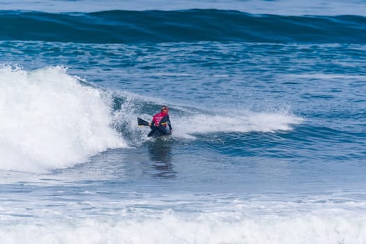 VIANA DO CASTELO, PORTUGAL - SEPTEMBER 22, 2016: Tanner McDaniel (HAW) during  the Viana World Bodyboard Championship 2016.