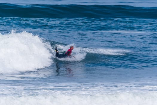 VIANA DO CASTELO, PORTUGAL - SEPTEMBER 22, 2016: Tanner McDaniel (HAW) during  the Viana World Bodyboard Championship 2016.