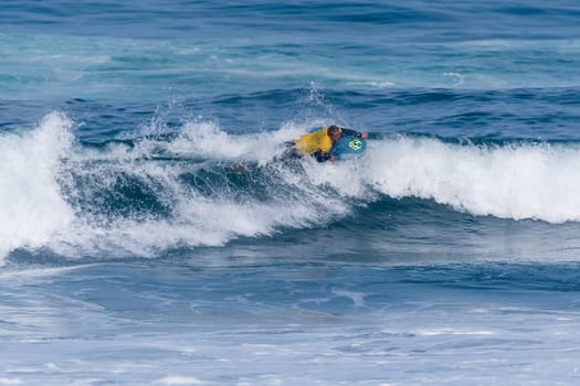 VIANA DO CASTELO, PORTUGAL - SEPTEMBER 22, 2016: Maxime Castillo (FRA) during  the Viana World Bodyboard Championship 2016.
