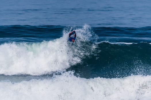 VIANA DO CASTELO, PORTUGAL - SEPTEMBER 22, 2016: Mike Stewart (HAW) during  the Viana World Bodyboard Championship 2016.