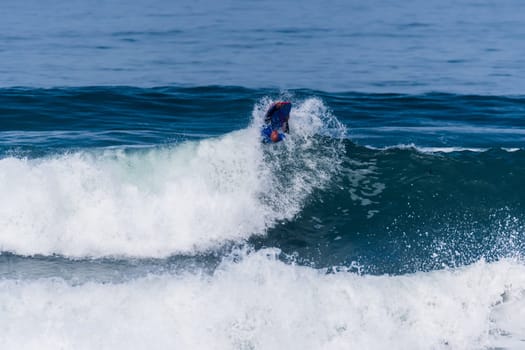 VIANA DO CASTELO, PORTUGAL - SEPTEMBER 22, 2016: Mike Stewart (HAW) during  the Viana World Bodyboard Championship 2016.