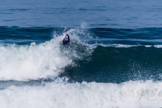 VIANA DO CASTELO, PORTUGAL - SEPTEMBER 22, 2016: Mike Stewart (HAW) during  the Viana World Bodyboard Championship 2016.