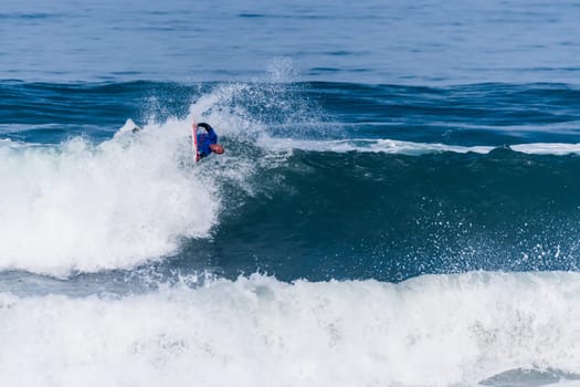 VIANA DO CASTELO, PORTUGAL - SEPTEMBER 22, 2016: Mike Stewart (HAW) during  the Viana World Bodyboard Championship 2016.