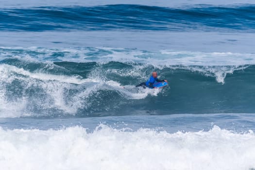 VIANA DO CASTELO, PORTUGAL - SEPTEMBER 22, 2016: Mike Stewart (HAW) during  the Viana World Bodyboard Championship 2016.