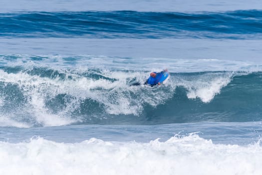 VIANA DO CASTELO, PORTUGAL - SEPTEMBER 22, 2016: Mike Stewart (HAW) during  the Viana World Bodyboard Championship 2016.